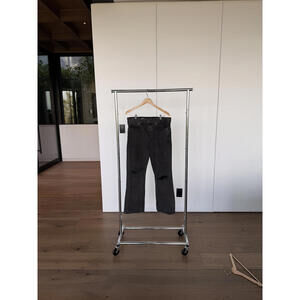 Celine Men's Black Distressed Straight Leg Jeans